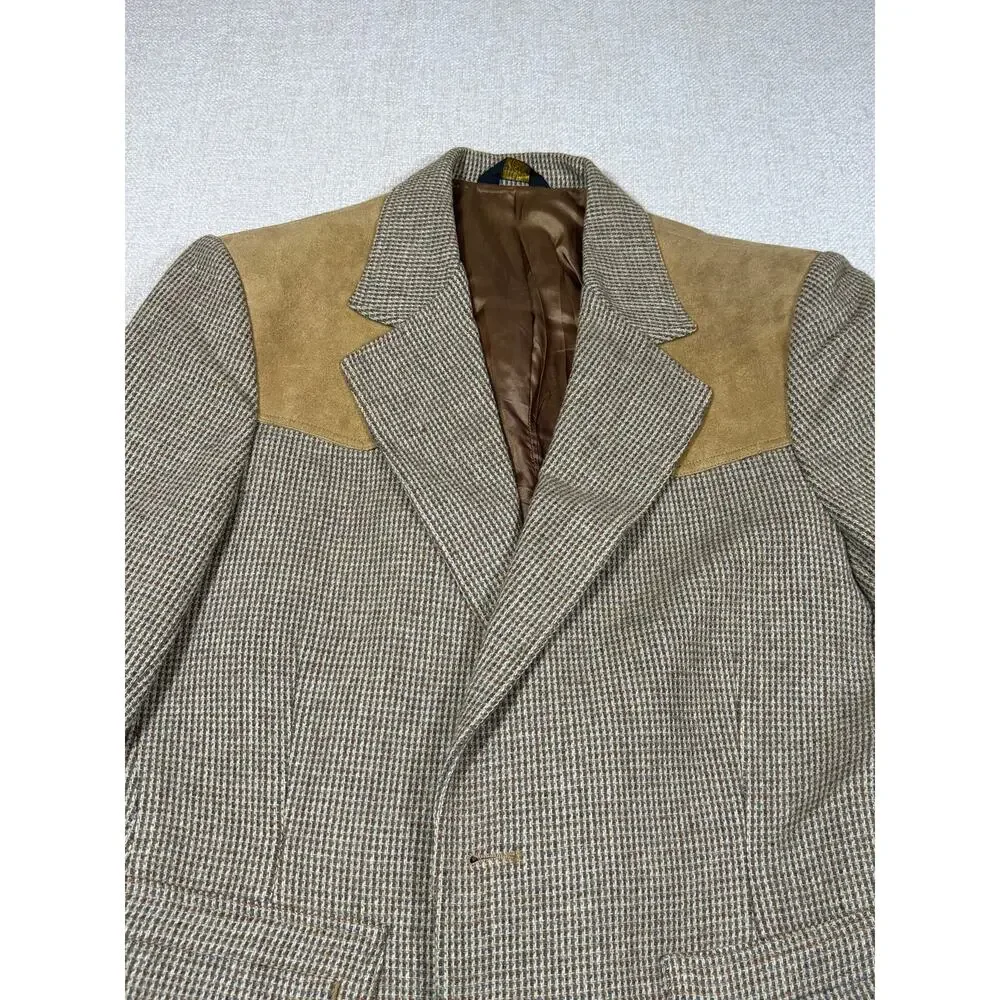 Pendleton Men 44 Brown 100% Virgin Wool  Western Blazer Jacket Sport Coat